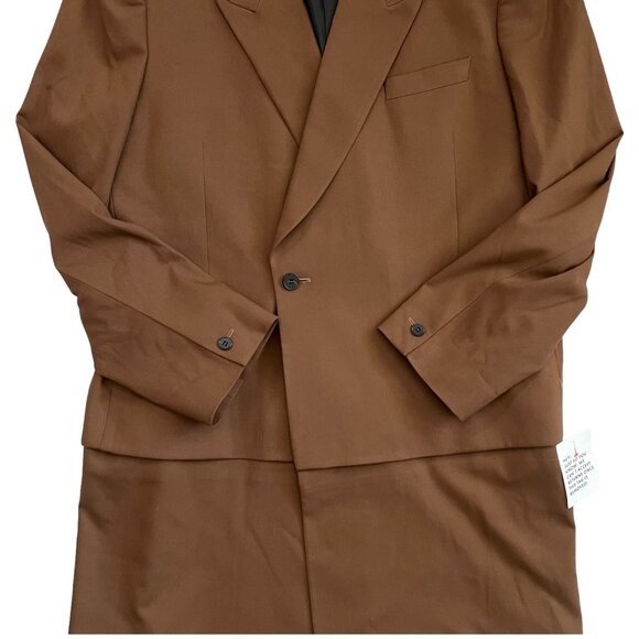 Asos Mens Longline One Button Blazer Brown 46 Regular NWOT Preppy‎ Academia Fall - Picture 8 of 16